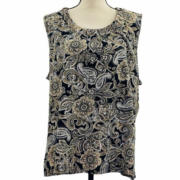 CROFT & Barrow Floral Paisley Sleeveless Blouse 2x - Picture 1 of 10
